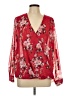 Kut from the Kloth 100% Polyester Red Long Sleeve Blouse Size Lg Petite - photo 1