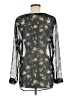 Liz Claiborne 100% Polyester Floral Black Long Sleeve Blouse Size M - photo 2