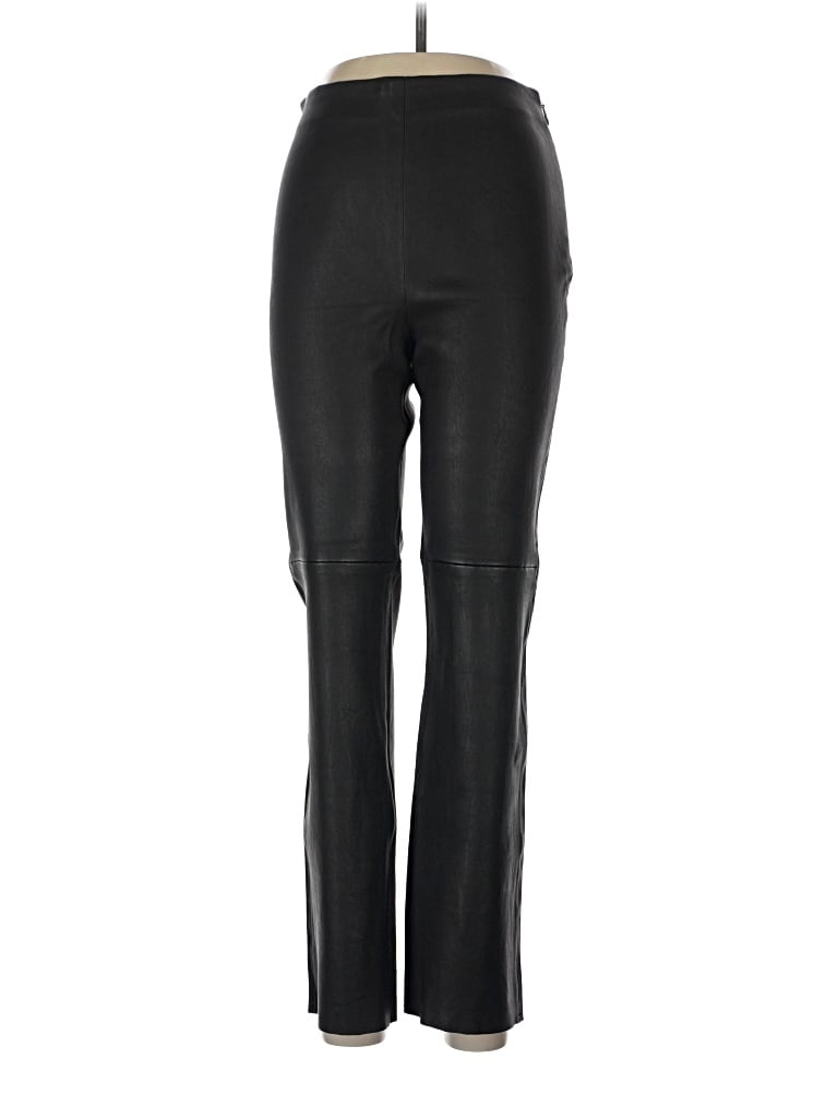 Pre-owned H&m Faux Leather Pants In Black