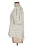 Pleione 100% Polyester Stars Ivory Short Sleeve Blouse Size L - photo 5