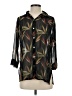 Banana Bay 100% Polyester Tropical Black 3/4 Sleeve Blouse Size S - photo 1