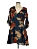 Boohoo 100% Polyester Floral Blue Cocktail Dress Size 10 - photo 1