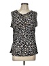 JM Collection Animal Print Black Short Sleeve Blouse Size L - photo 1