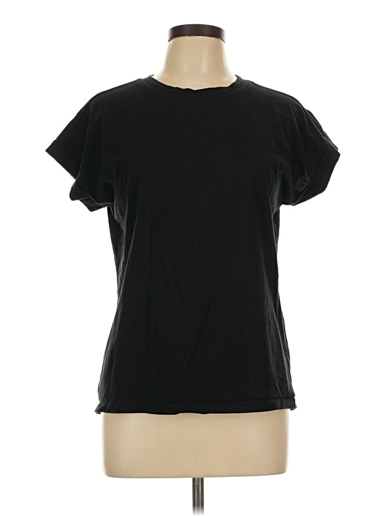 Pre-owned Zenana Short Sleeve T-shirt In Black