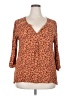 Bobeau 100% Rayon Orange 3/4 Sleeve Blouse Size 2X - photo 1