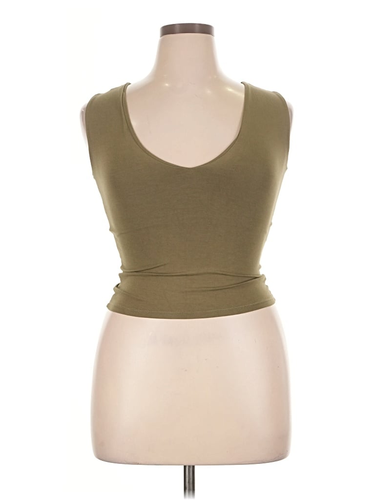 Pre-owned Assorted Brands Tank Top Tan Strapless Neckline Tops