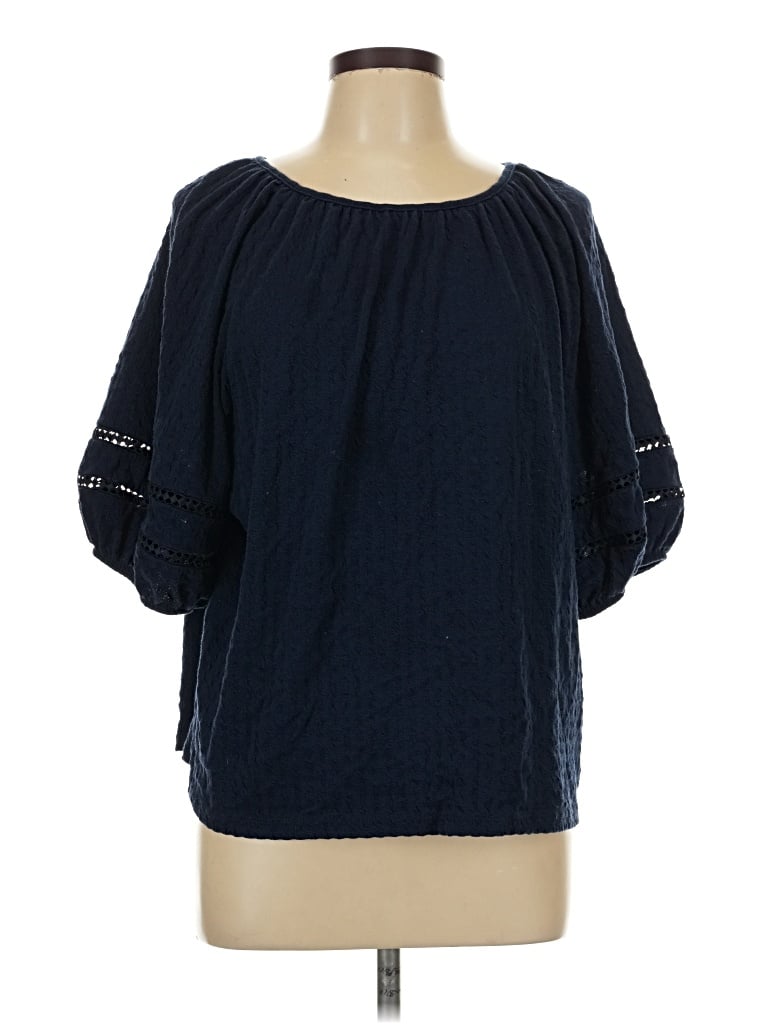 Pre-owned Time And Tru 3/4 Sleeve T-shirt In Blue