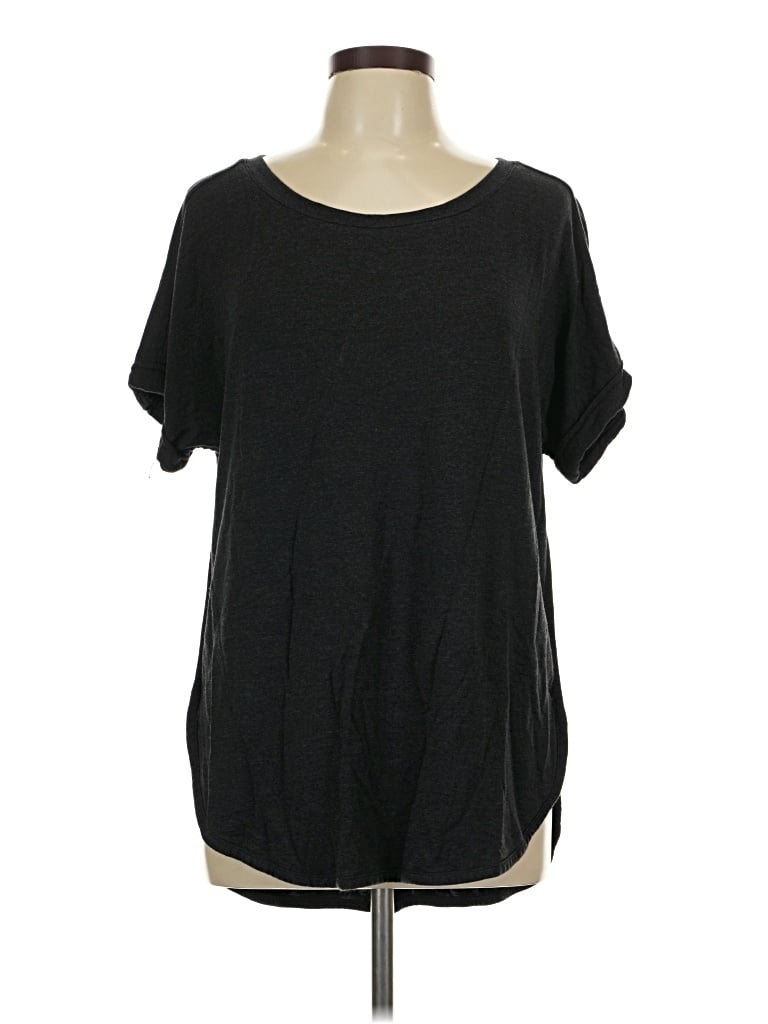 Pre-owned Matty M Short Sleeve Top Black Scoop Neck Tops