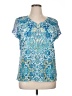 Chico's 100% Polyester Blue Short Sleeve Blouse Size XL (3) - photo 1