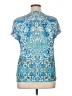 Chico's 100% Polyester Blue Short Sleeve Blouse Size XL (3) - photo 2