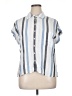 Style&Co 100% Rayon Stripes Blue Short Sleeve Button-Down Shirt Size XL - photo 1