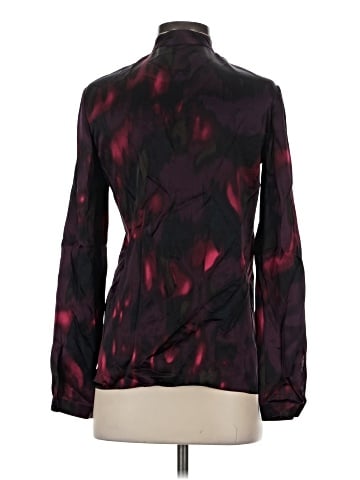 Theory Long Sleeve Silk Top (view 2)