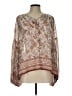 Blu Pepper 100% Polyester Tan Long Sleeve Blouse Size L - photo 1