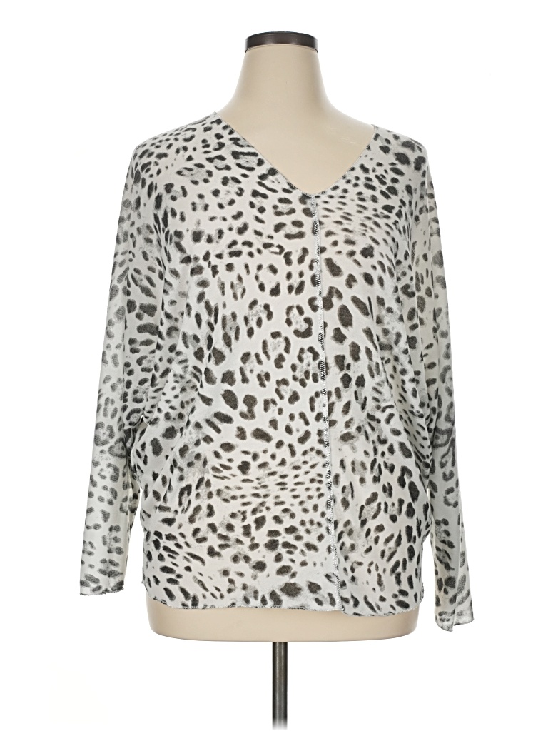 Pre-owned Gigi Moda Long Sleeve T-shirt In Silver