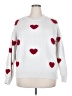 Unbranded 100% Polyester Hearts White Pullover Sweater Size XXL - photo 1
