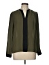 Atmosphere Color Block Green Long Sleeve Blouse Size 10 - photo 1