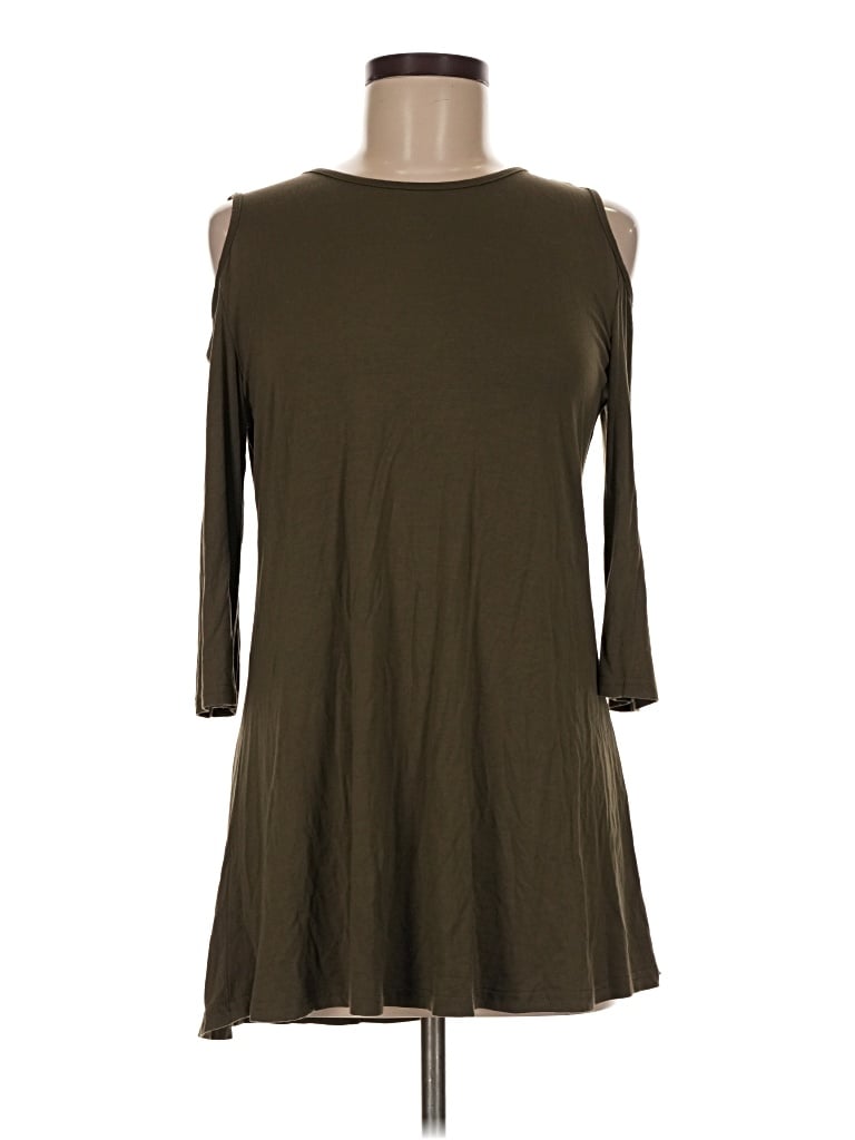 Pre-owned Unbranded 3/4 Sleeve Top Brown Cold Shoulder Neckline Tops