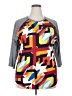 Lularoe Color Block Gray 3/4 Sleeve Top Size 2X - photo 1