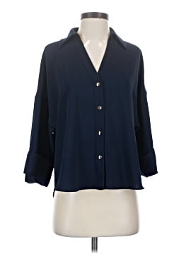 Zara 3/4 Sleeve Button-Down Shirt (view 1)