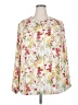 Joan Rivers 100% Polyester Floral Ivory Long Sleeve Blouse Size 2X - photo 1