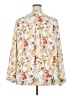 Joan Rivers 100% Polyester Floral Ivory Long Sleeve Blouse Size 2X - photo 2