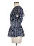 Max Studio 100% Polyester Blue Short Sleeve Blouse Size M - photo 5