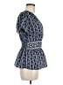 Max Studio 100% Polyester Blue Short Sleeve Blouse Size M - photo 4