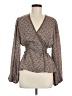 Max Studio 100% Polyester Brown Long Sleeve Blouse Size M - photo 1