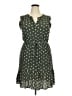 Ann Taylor LOFT 100% Rayon Stars Green Casual Dress Size XXL Petite - photo 1