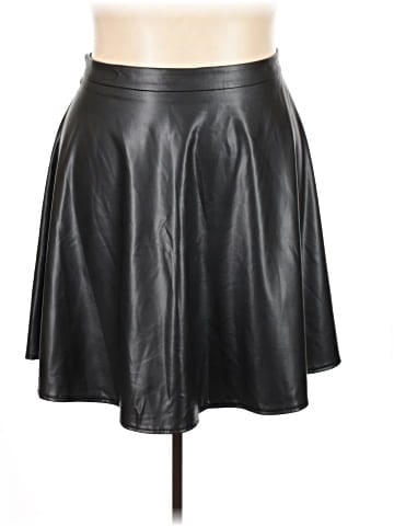 BLOOMCHIC Faux Leather Skirt (view 1)