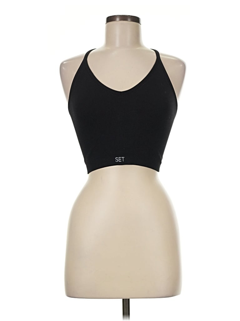 Pre-owned Set Active Tank Top Black Halter Neckline Tops