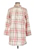 Boden 100% Cotton Plaid Pink 3/4 Sleeve Button-Down Shirt Size L (estimated) - photo 1