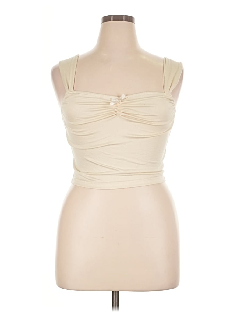 Pre-owned Shein Curve Sleeveless Top Ivory Sweetheart Neckline Tops