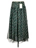 Ulla Johnson 100% Silk Print Green Silk Skirt Size 12 - photo 2