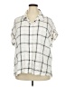 Sanctuary 100% Rayon Plaid Ivory Short Sleeve Blouse Size 2X - photo 1