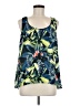 Halogen 100% Polyester Floral Tropical Blue Sleeveless Blouse Size M - photo 1