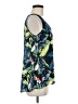 Halogen 100% Polyester Floral Tropical Blue Sleeveless Blouse Size M - photo 4