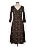 Chadwicks 100% Polyester Print Brown Casual Dress Size 8 - photo 1