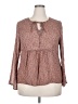 Venezia 100% Rayon Tweed Red Brown Long Sleeve Blouse Size 18 - 20 Plus - photo 1