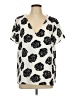 C&E Lifestyle Ivory Short Sleeve Blouse Size L - photo 1