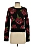 Jun & Ivy 100% Acrylic Floral Black Pullover Sweater Size S - photo 1