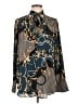 Ann Taylor 100% Polyester Print Blue Long Sleeve Blouse Size L (tall) - photo 1
