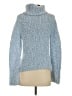 Express 100% Polyester Tweed Blue Turtleneck Sweater Size S - photo 2