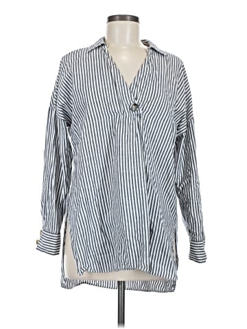 Zara Basic Long Sleeve Button-Down Shirt (view 1)