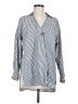 Zara Basic Stripes Silver Long Sleeve Button-Down Shirt Size M - photo 1