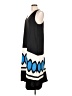 Ann Taylor 100% Polyester Graphic Black Blue Casual Dress Size L (petite) - photo 5