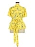 Ann Taylor LOFT 100% Polyester Yellow Short Sleeve Blouse Size 18 - photo 2