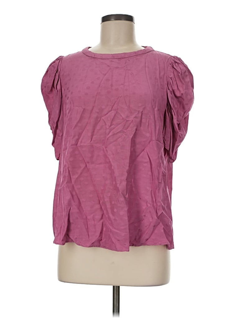 Pre-owned Voy Short Sleeve Top Pink Scoop Neck Tops