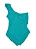 Hilor Solid Teal One Piece Swimsuit Size UK 20 - photo 2
