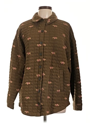 Madewell Quilted Shirt-Jacket in Floral (view 1)